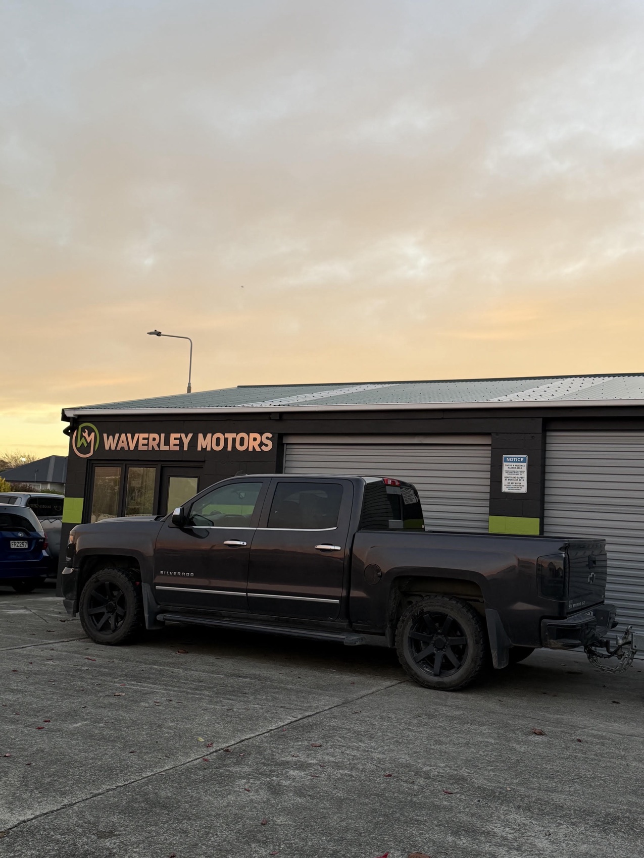 Chevrolet Silverado ute at the Waverley Motors workshop